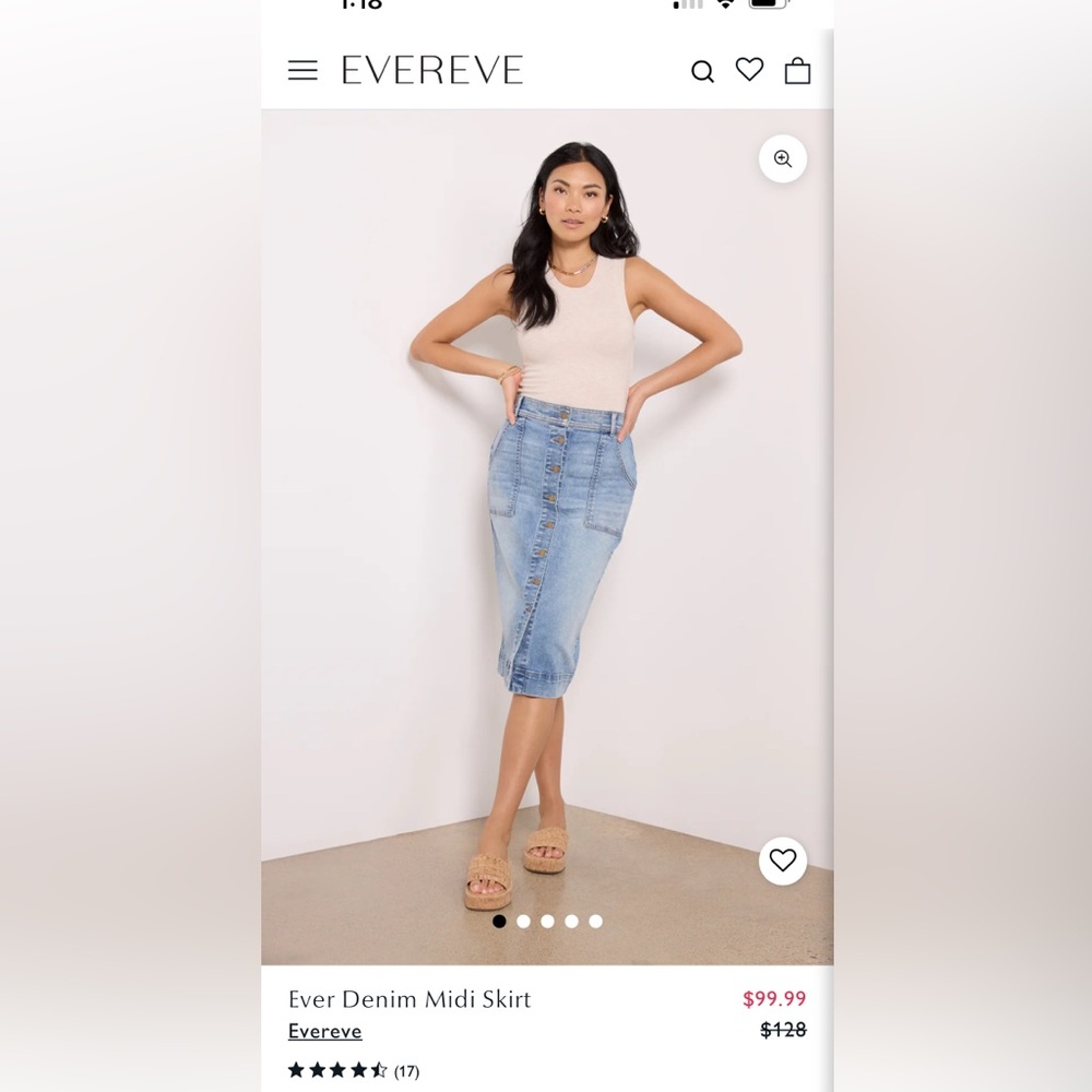Evereve Classic Blue Denim Skirt